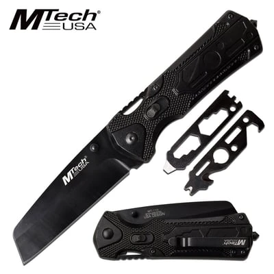Mtech Manual Folding Pocket Knife Hidden Multi Tools In Black Handle 3 Mtech Manual Folding Pocket Knife Hidden Multi Tools In Black Handle