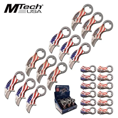 Mtech 4.3 Inch US Flag Spring Assisted Knife 12 Piece POP Box 3 Mtech 4.3 Inch US Flag Spring Assisted Knife 12 Piece POP Box
