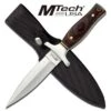 9" Full Tang Double Edge Satin Blade Wood Handle Dagger Boot Knife -CUTLERY WHOLESALER Sales MT2003