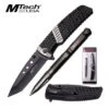 MTech 8.25" Black Folding Pocket Knife With Tactical Pen -CUTLERY WHOLESALER Sales MTPR011
