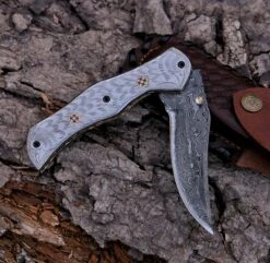 9.16" Damascus Steel Custom Handmade Folding Pocket Knife Engraved Steel Handle -CUTLERY WHOLESALER Sales PGR02 3