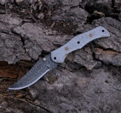 9.16" Damascus Steel Custom Handmade Folding Pocket Knife Engraved Steel Handle -CUTLERY WHOLESALER Sales PGR02 4