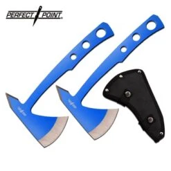 Perfect Point 9.5 Inch Overall Throwing Axe Tomahawk Blue 2 Pieces