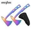 Perfect Point 9.5 Inch Overall Throwing Axe Tomahawk Rainbow 2 Pieces 1 Perfect Point 9.5 Inch Overall Throwing Axe Tomahawk Rainbow 2 Pieces -CUTLERY WHOLESALER Sales PP 107RB 2