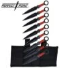 9pc Black Stainless Steel "Ninja" Throwing Knives With Sheath - 6" Overall