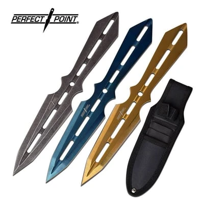 Throwing Knife Colors 3 Piece Set With Sheath 3 Throwing Knife Colors 3 Piece Set With Sheath