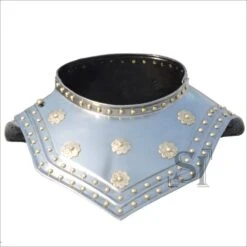 Fancy Gorget Neck Armor Collar Steel With Brass Riveted Decoration
