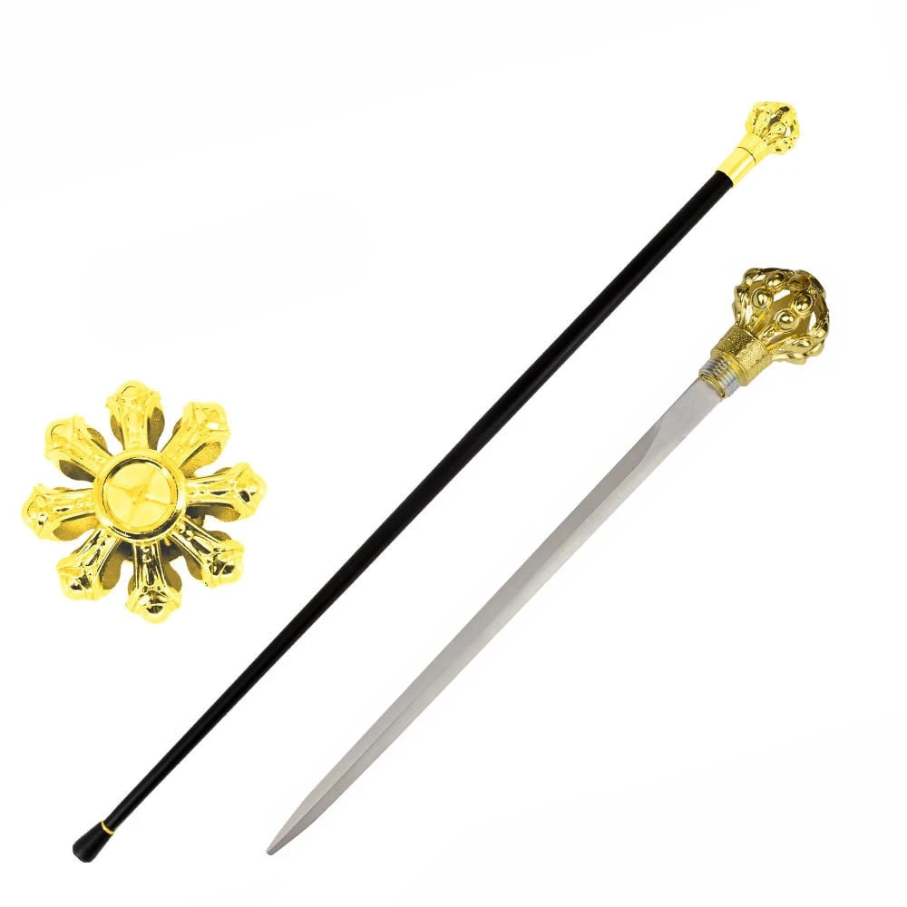 Golden Crown Knob Walking Cane Sword 3 Golden Crown Knob Walking Cane Sword