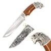Mountain Wolf Head Dagger Fixed Blade Hunting Knife With Scabbard -CUTLERY WHOLESALER Sales SI18225 1