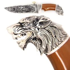 Mountain Wolf Head Dagger Fixed Blade Hunting Knife With Scabbard 7 Mountain Wolf Head Dagger Fixed Blade Hunting Knife With Scabbard -CUTLERY WHOLESALER Sales SI18225 2