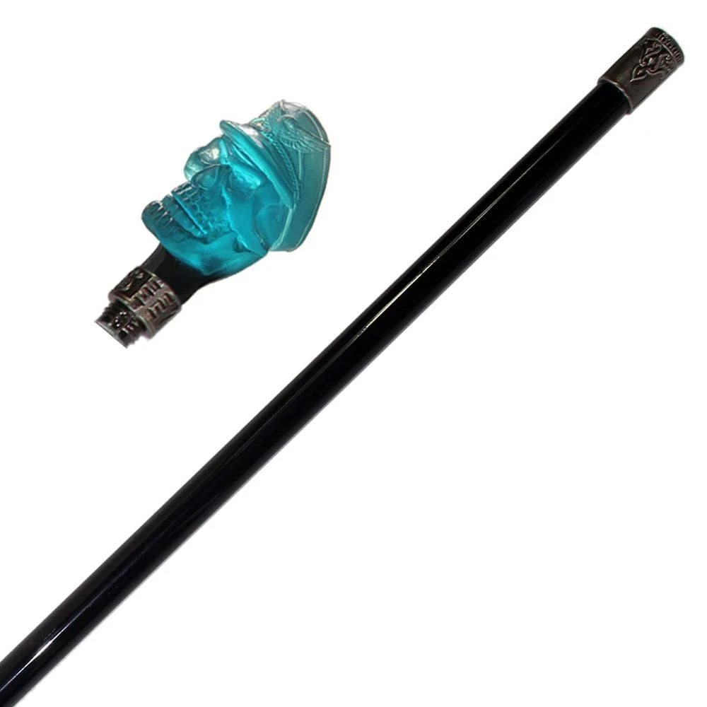 Flying Ace Skull Head Walking Stick Cane Length 35 Inches 4 Flying Ace Skull Head Walking Stick Cane Length 35 Inches - Image 2