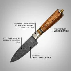 Hand Forged Damascus Steel Chef's Knife Set Of 5 Kitchen Gift Knives -CUTLERY WHOLESALER Sales SKCKS5 BR 3