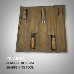 Hand Forged Damascus Steel Chef's Knife Set Of 5 Kitchen Gift Knives -CUTLERY WHOLESALER Sales SKCKS5 BR 4