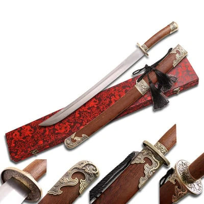 Handmade Damascus Blade Chinese Qing Sword 3 Handmade Damascus Blade Chinese Qing Sword
