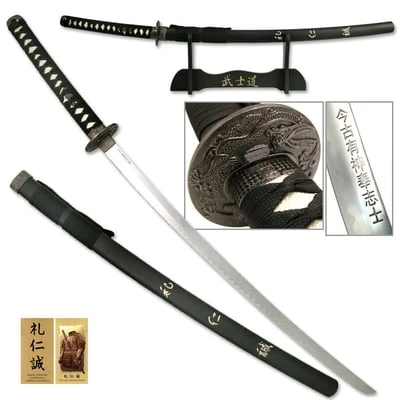 Last Samurai Sword "Compassion, Courtesy, & Sincerity" With Stand 3 Last Samurai Sword "Compassion, Courtesy, & Sincerity" With Stand
