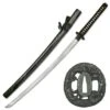 Hand Sharpened Carbon Steel Katana With Black Scabbard -CUTLERY WHOLESALER Sales SW941BK