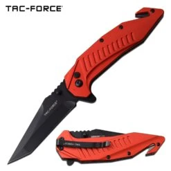 Tac Force Tactical Knife Tanto Blade Spring Assisted Red