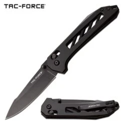 Tac Force Pocket Knife With Rapid Lock Manual Folding Knife Black Blade