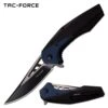 Folding Pocket Knife With Persian Edge Blade Black Blue Handle -CUTLERY WHOLESALER Sales TF 977BL