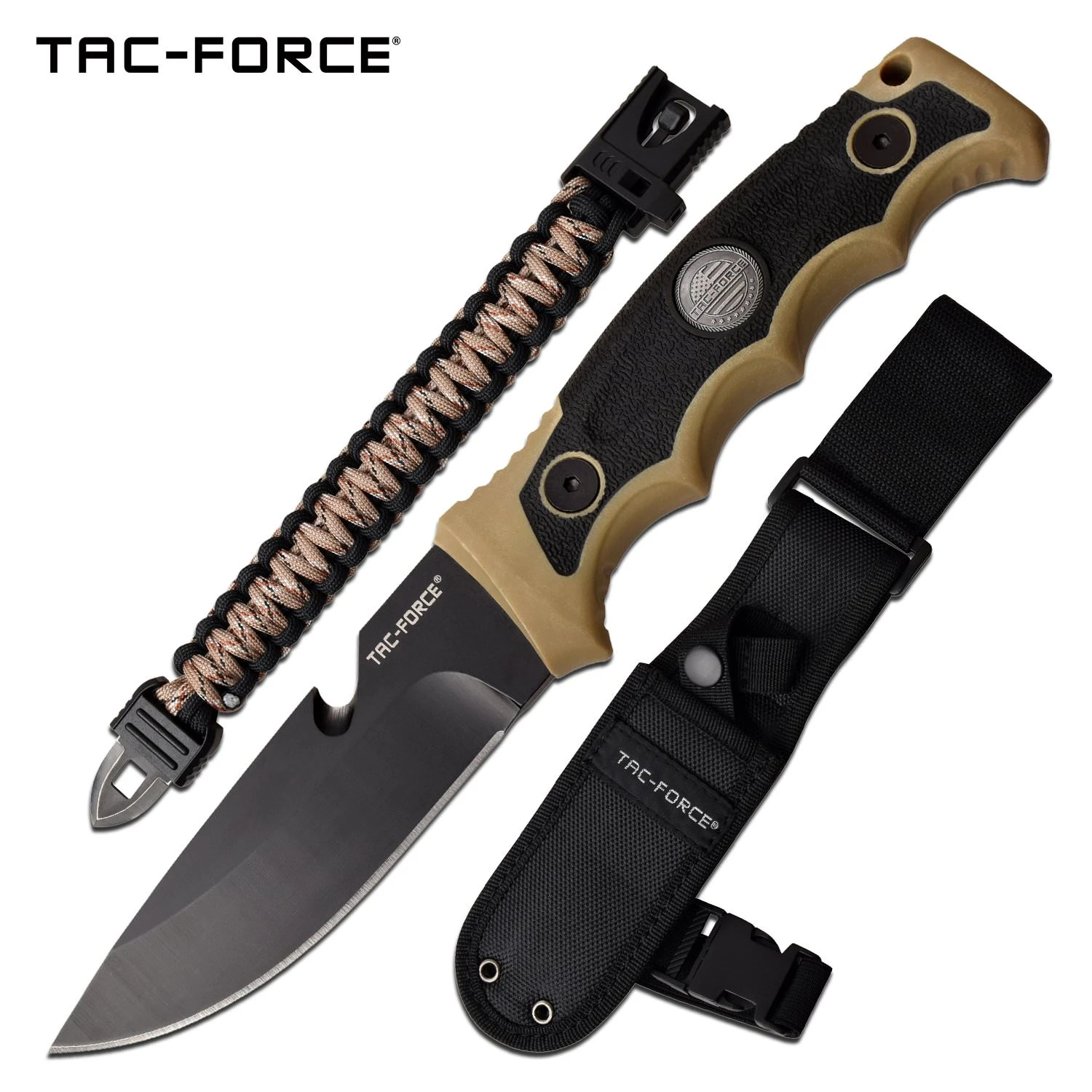 Camping Adventure Fixed Blade Survival Knife Tan Black Handle 3 Camping Adventure Fixed Blade Survival Knife Tan Black Handle