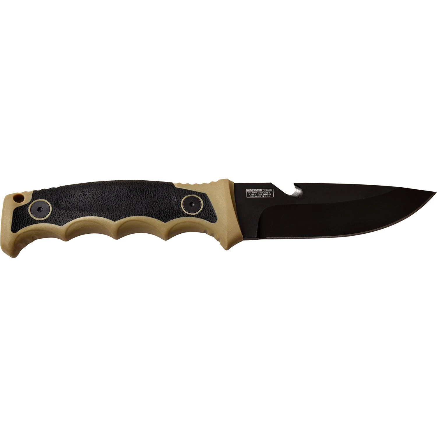Camping Adventure Fixed Blade Survival Knife Tan Black Handle 5 Camping Adventure Fixed Blade Survival Knife Tan Black Handle - Image 3