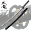 7MM Hand Forged Carbon Steel Katana W/ Real Ray Skin - Black 1 7MM Hand Forged Carbon Steel Katana W/ Real Ray Skin - Black -CUTLERY WHOLESALER Sales TR001BK