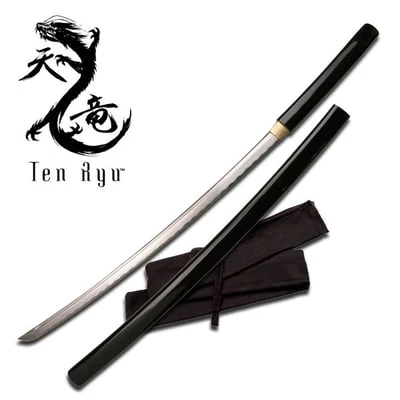 Ten Ryu Hand Sharpen Black Shiraysaya With Sword Bag 3 Ten Ryu Hand Sharpen Black Shiraysaya With Sword Bag