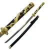 Ten Ryu Fantasy Dragon Handle Samurai Sword Gold With Black Scabbard 2 Ten Ryu Fantasy Dragon Handle Samurai Sword Gold With Black Scabbard -CUTLERY WHOLESALER Sales TR039BGD