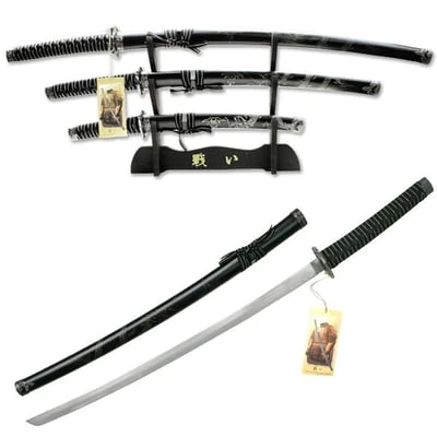 Dragon Design Japanese Katana Sword Set 3 Dragon Design Japanese Katana Sword Set