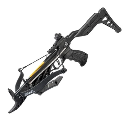 80lb Self Cocking Pistol GRIP Black CrossBow With Adjustable Stock 3 80lb Self Cocking Pistol GRIP Black CrossBow With Adjustable Stock