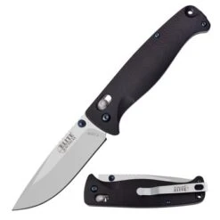 Elite Tactical 8 Inch Folding Pocket Knife Silver Drop Point Blade